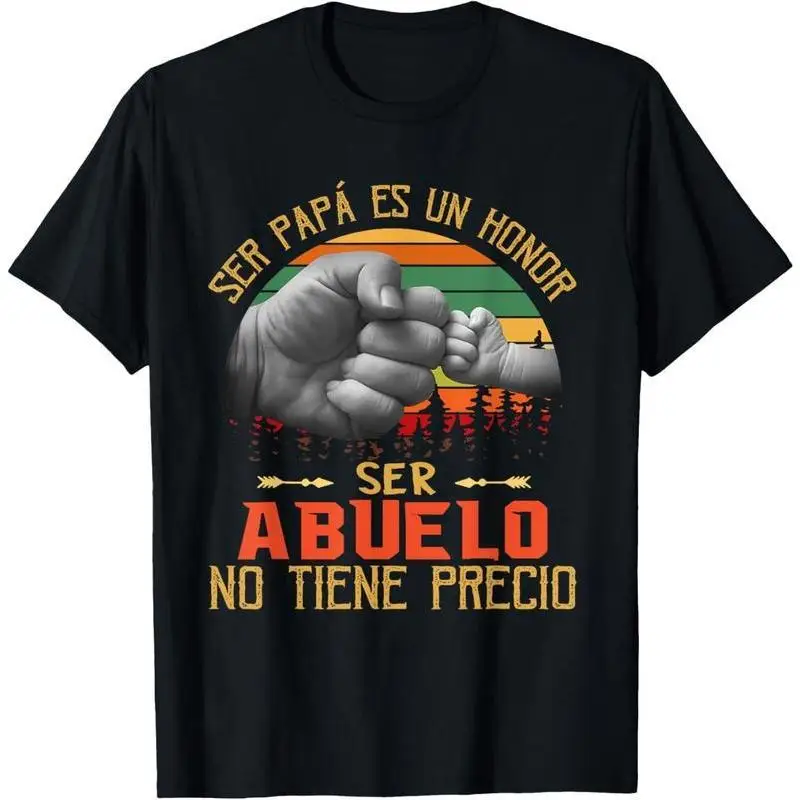 

Spanish Grandpa T-Shirt "Ser Abuelo No Tiene Precio" Print Tee Unisex Cotton Short Sleeve Top Father's Day Grandfather Gift