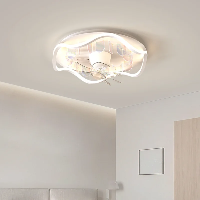 Cream Ceiling Light Full Spectrum LED Lamp Romantic Colorful Dazzling Film Decor Bedroom Living Room Restaurant Study Fan Lights