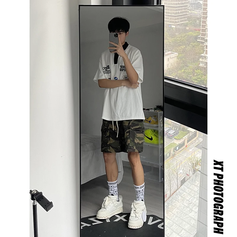 

Американские ретро-шорты в камуфляжном стиле для мужчин: модные, повседневные, для альпинизма и лесозаготовок, тонкие, летние, длиной до колена