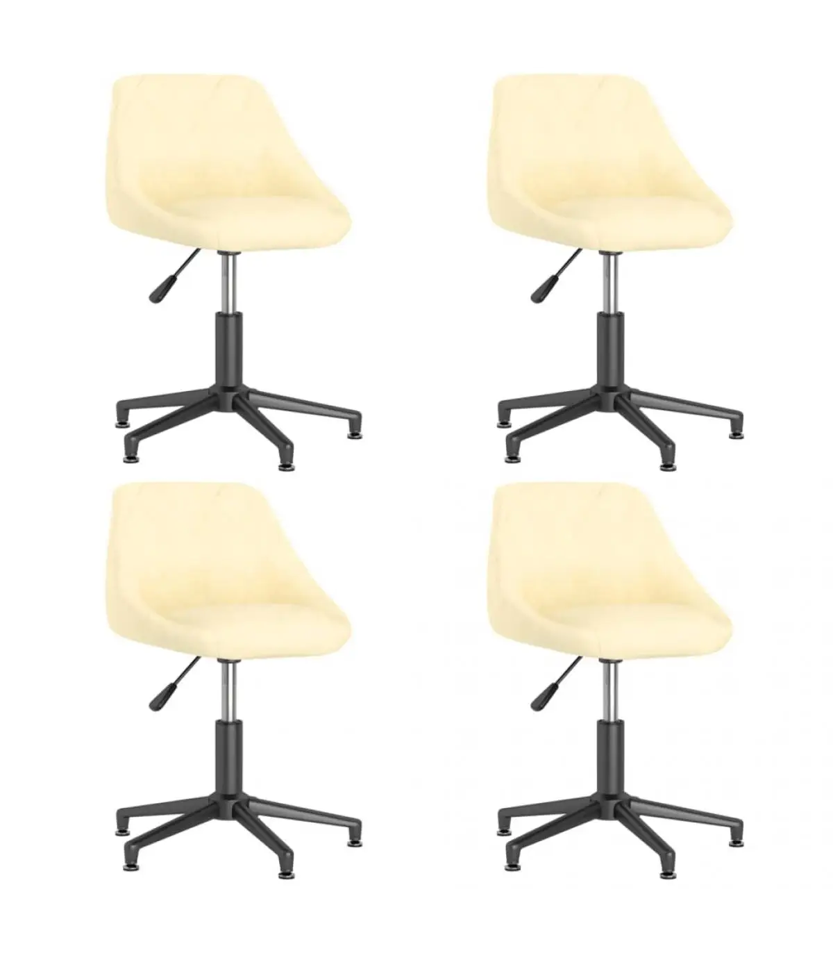 Dining chairs swivel dining chairs 4 units Velvet Cream