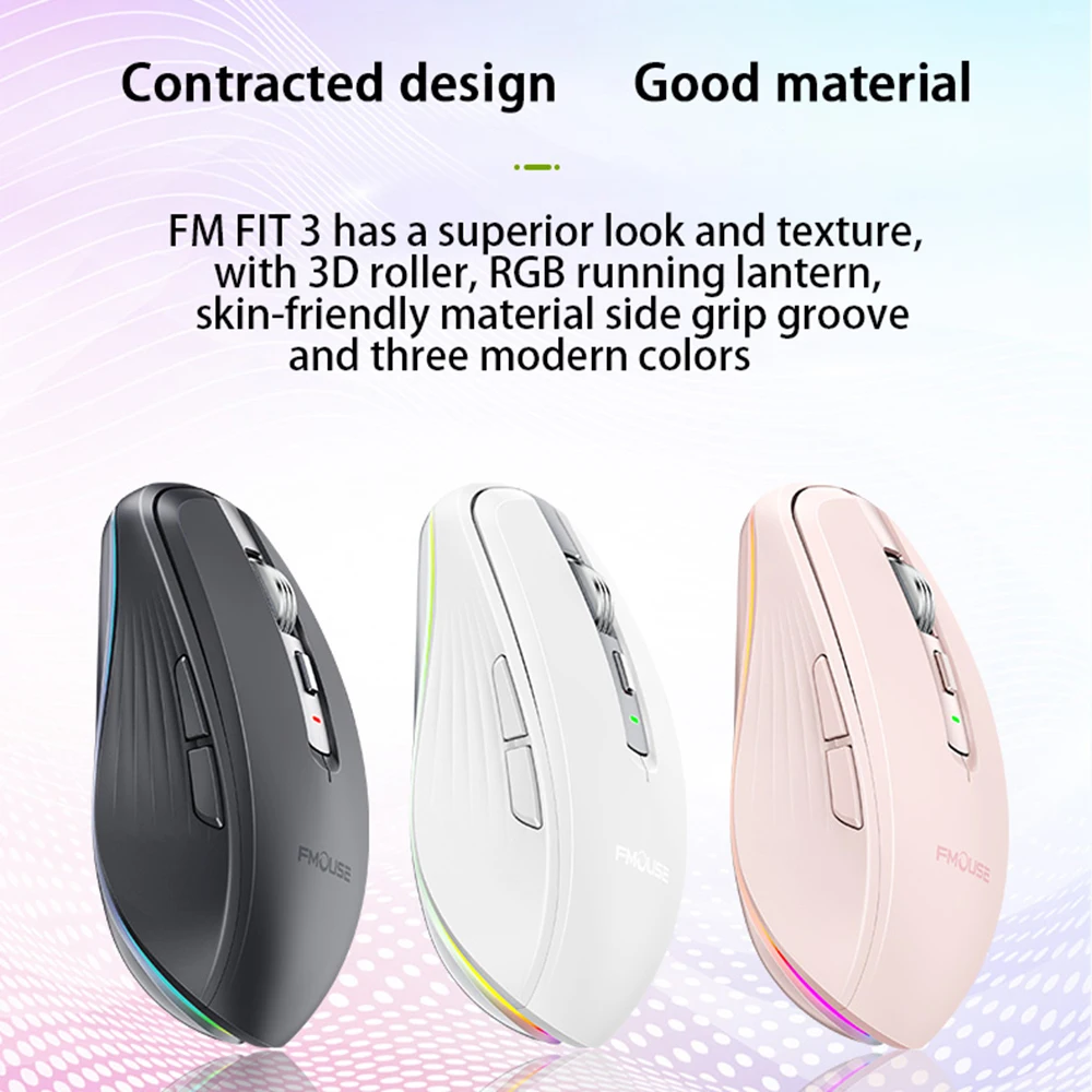 

Multicolor Wireless Mouse Bluetooth-compatible 5.1 2.4Ghz Rechargeable 2400DPI Optical Gaming Mouse Gamer Mice For PC Laptop