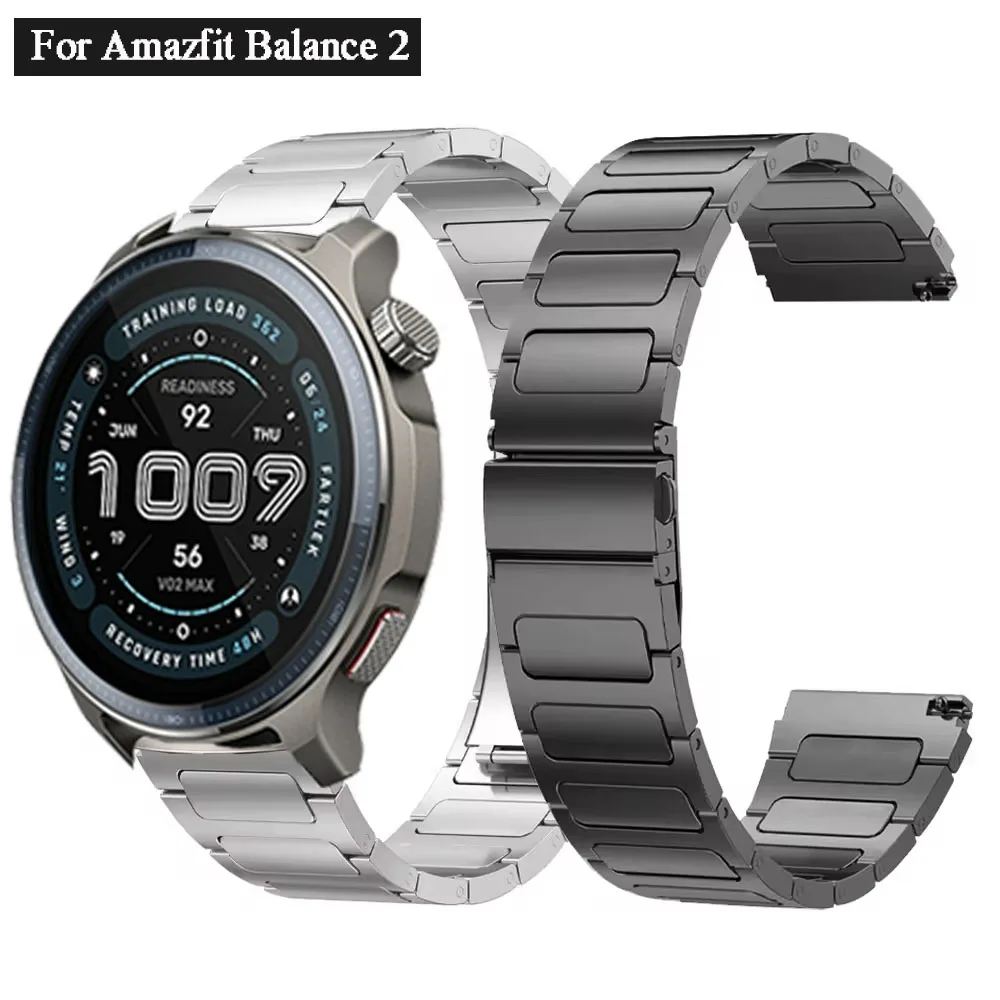 

Ремешок из нержавеющей стали 22 мм для Amazfit Balance 2/Bip 6/Bip 5, металлический ремешок для Amazfit GTR 4 3 2 2e GTR 47 мм/Stratos 3 2 Ремешок для часов