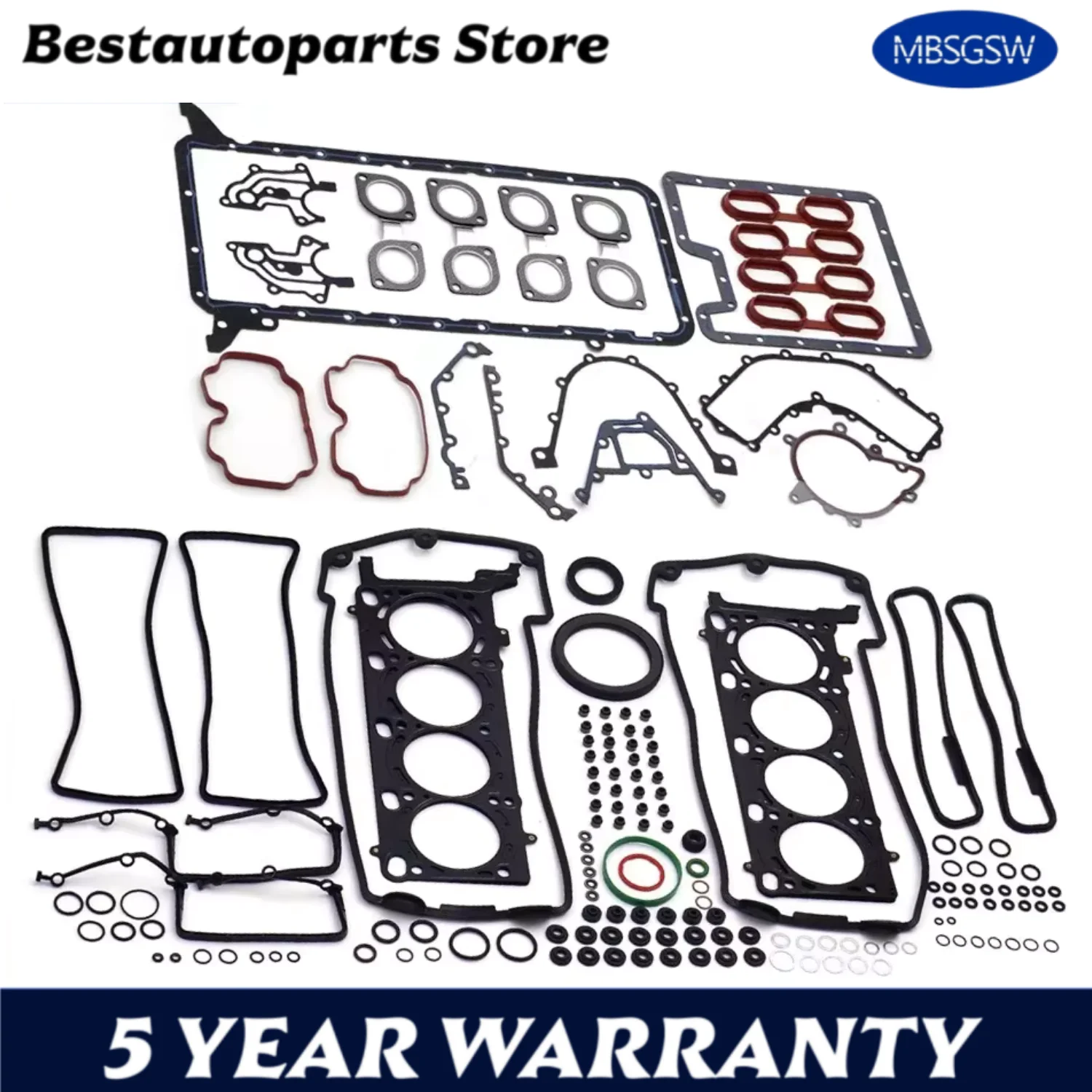 

AUTO Rebuild Engine Seals Gaskets Kit For Land Rover BMW Range Rover 5 7 8 X5 4.4L V8 GAS DOHC M62B44 1996-2005
