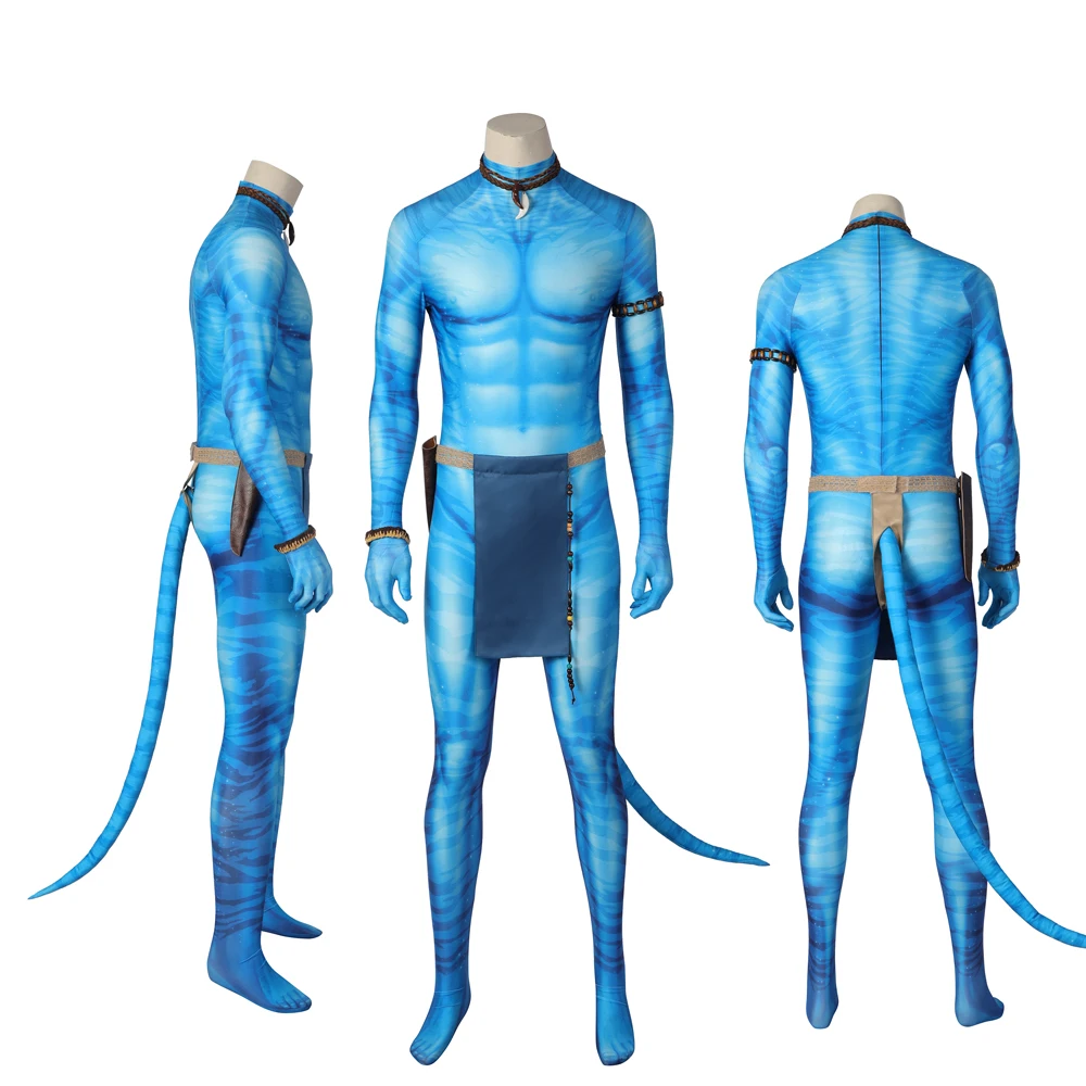 

Lo'ak Zentai Avatar 2 Cosplay Costume Movie Jake Sully Neytiri Bodysuit Suit Zentai Jumpsuits Halloween Party Costume For Men