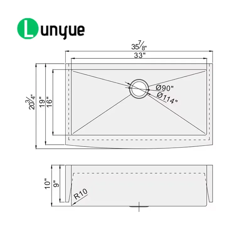 Modern Rectangular Single Slot Stainless Steel Kitchen Sink Brushed Surface Front Mount with Drain Rack Durable Over