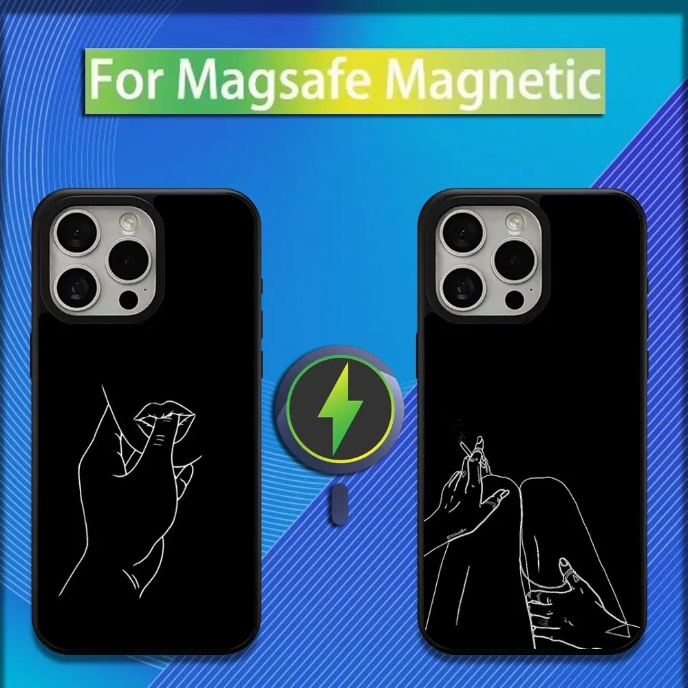 

LOVE LINE SEXY HAND Phone Case For iPhone 16,15,14,13,12,11,Plus,Pro,Max,Mini Magsafe Magnetic Wireless Charging