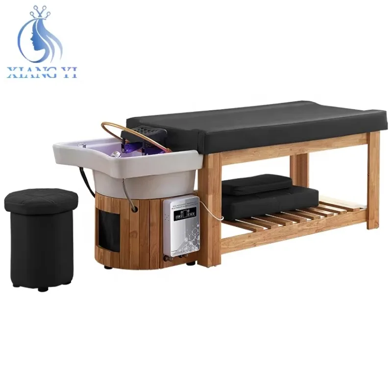 

Modern Reclining Wood Thai Massage Head Spa Lay Down Salon Hair Wash Shampoo Bed