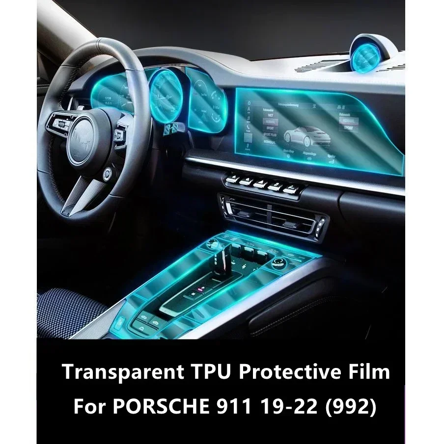 

Anti-scratch Repair Film Refit Car Interior Center Console Transparent TPU Protective Film For PORSCHE 911 19-22 992 Accessories