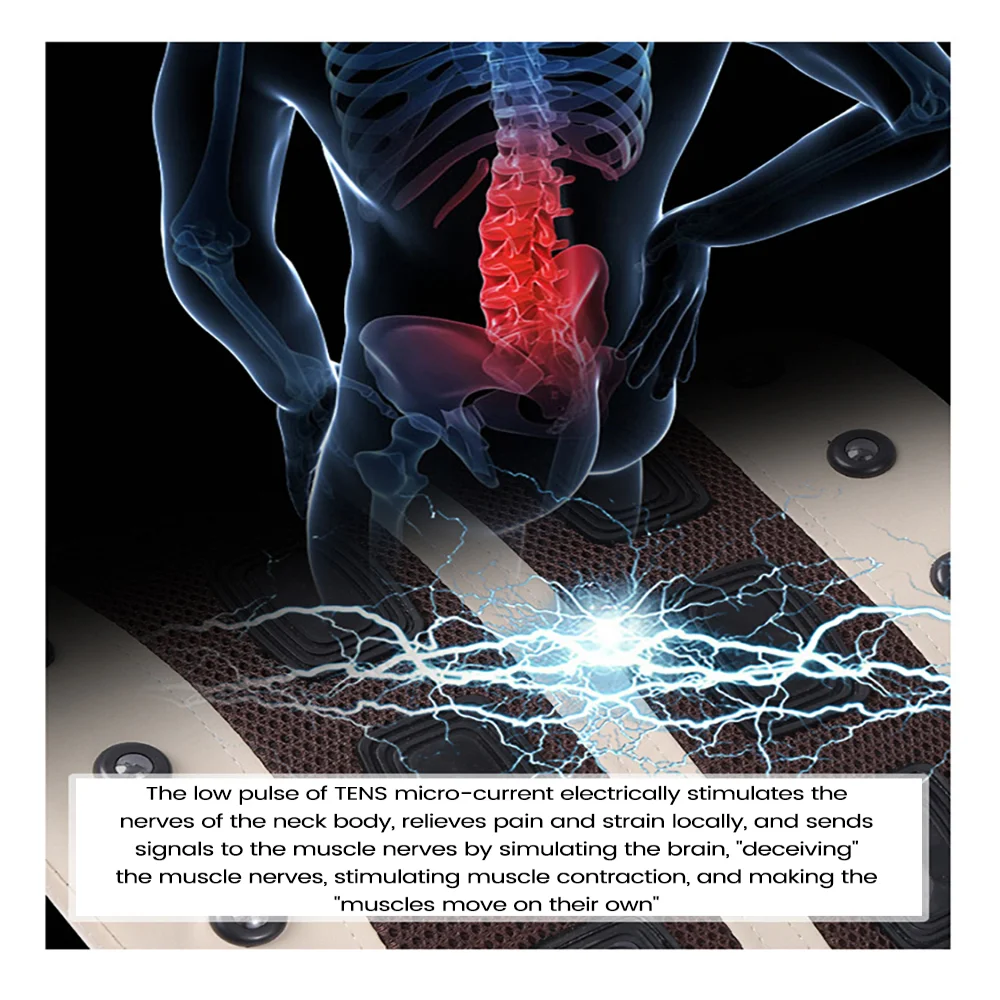 Многофункциональная электрическая Массажная подушка для расслабления тела, массажер для шейного отдела и спины, надувная подушка с подогревом и вибрацией для снятия боли в спине
