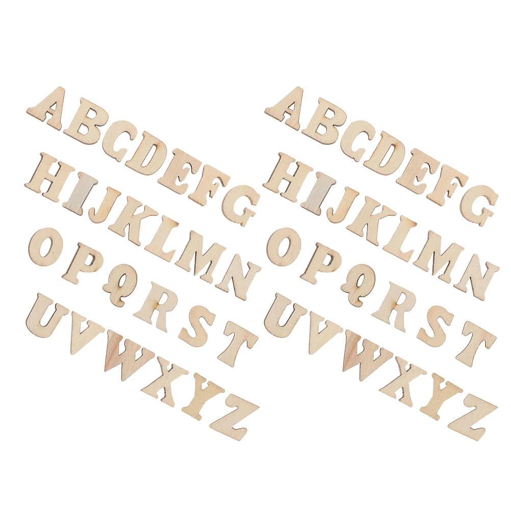 

104pcs Letters For Crafts Blank Wood Letter Cutouts Diy Unpainted Wood Slices Wedding Decor Gift Cards Message Boards Wooden