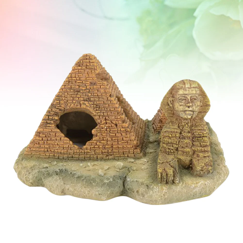 

1Pcs Pyramid Sphinx Fish Tank Decoration Unique Environment Feeling Aquarium Ornament Safe for Fish Minimal Responsibility