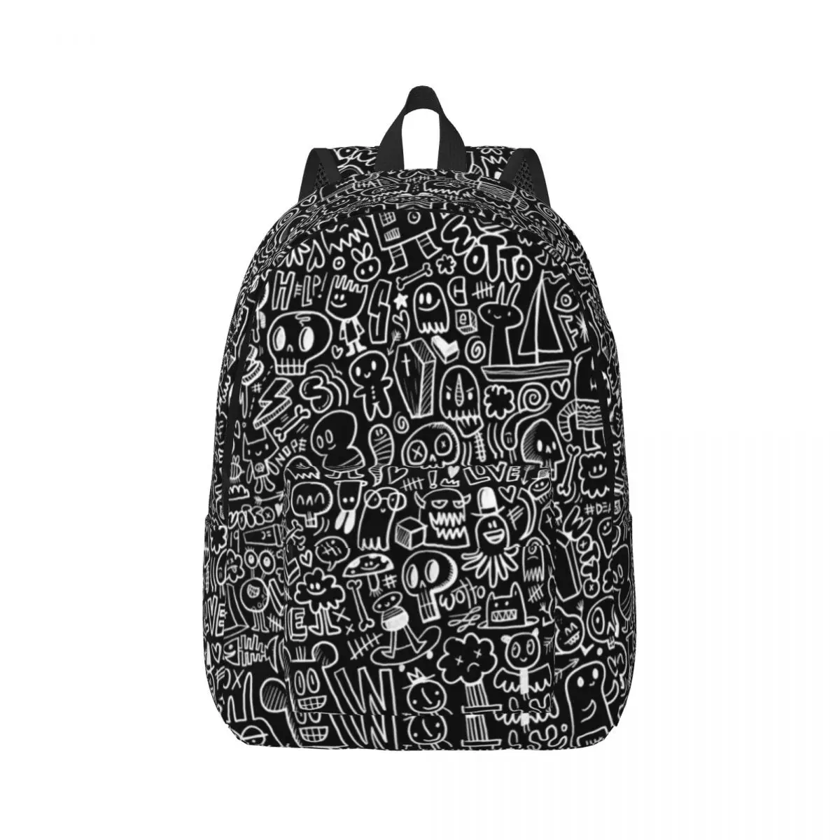 

Stylish Canvas Backpack Chalk Doodles Comfortable and Spacious Daypack for Work, Outdoor, and Weekend Trips