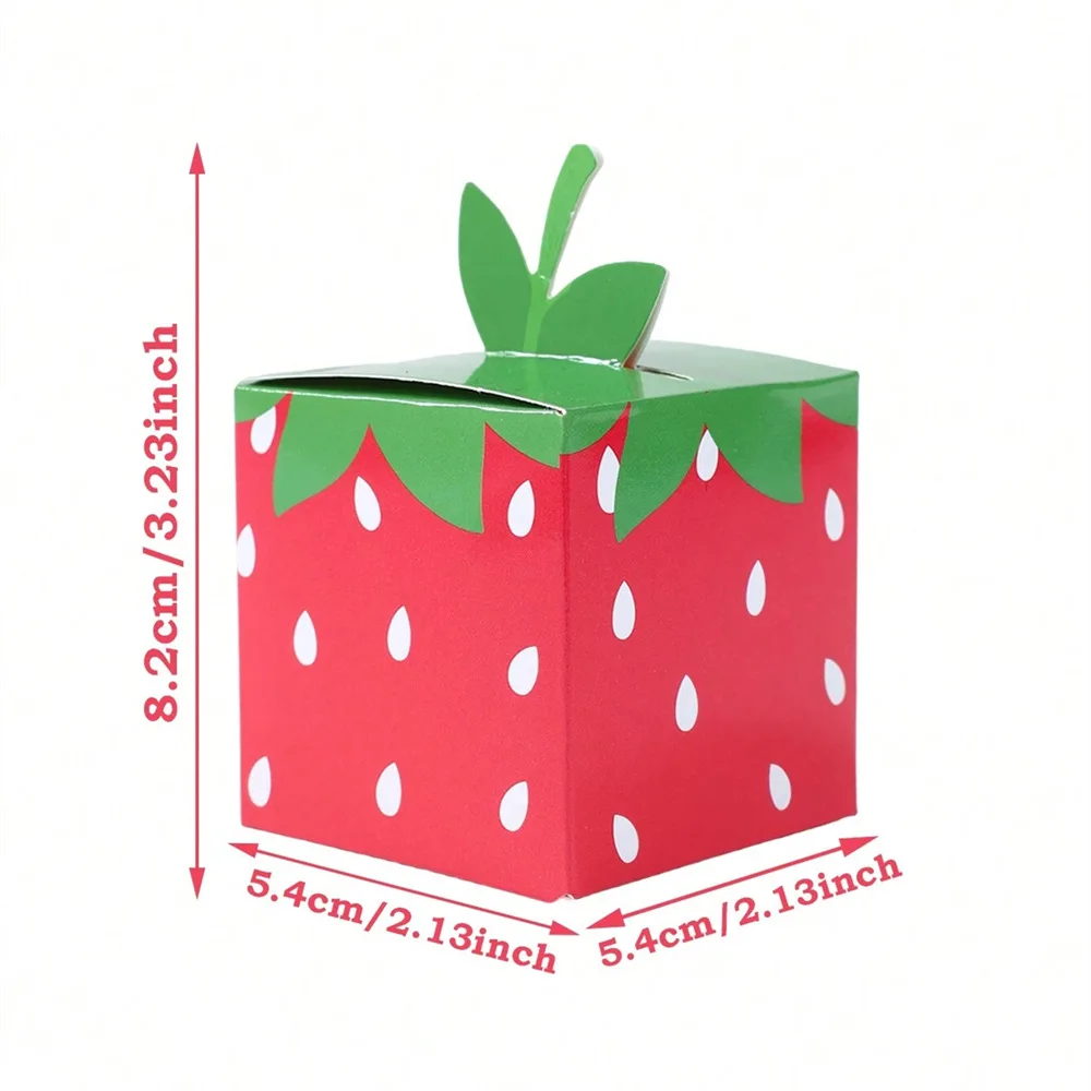 Sweet Fruit Strawberry Theme Paper Cookie Candy Box Gift Packing