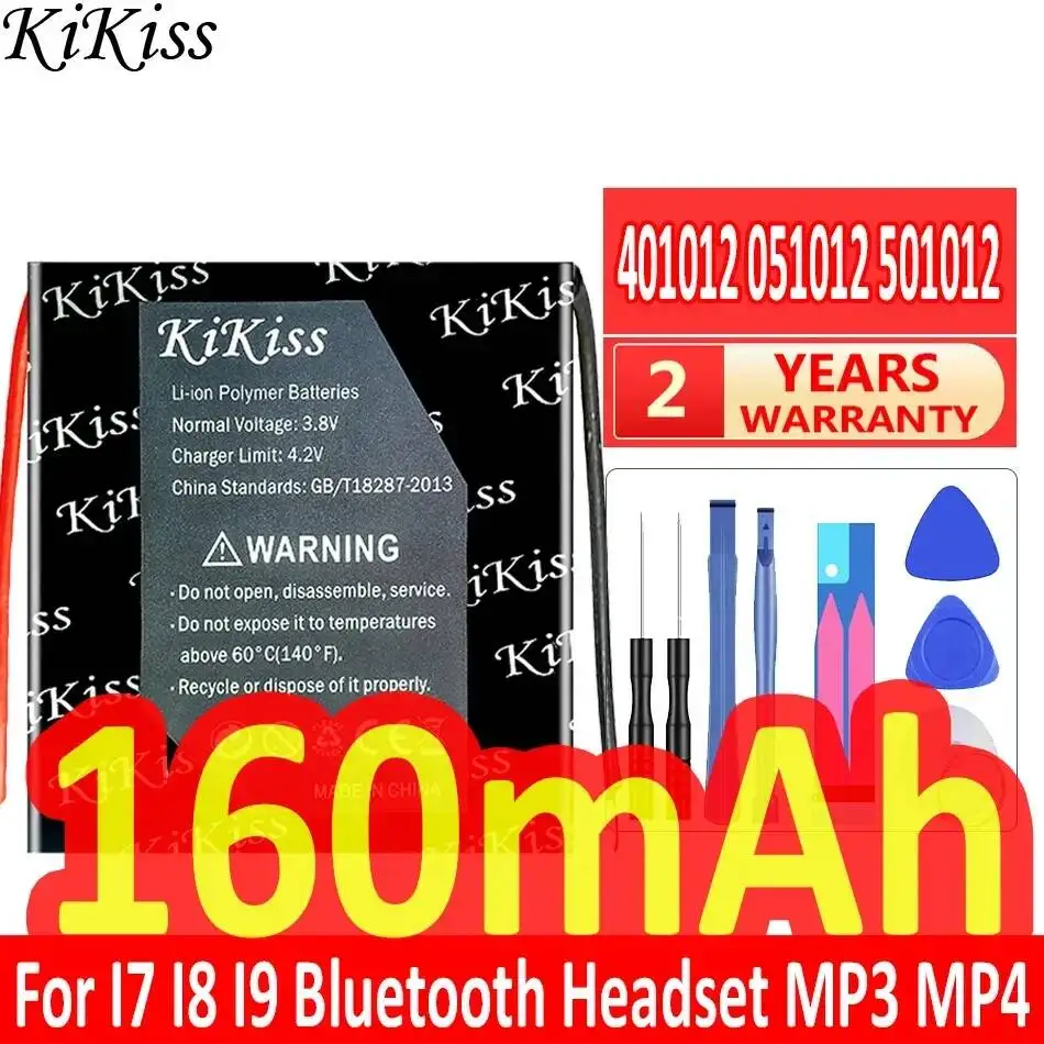Аккумулятор 401012 051012 501012, 2-контактный, без контактора, подходит для TWS Bluetooth-гарнитур I7 I8 I9, Bluetooth-гарнитур MP3 MP4