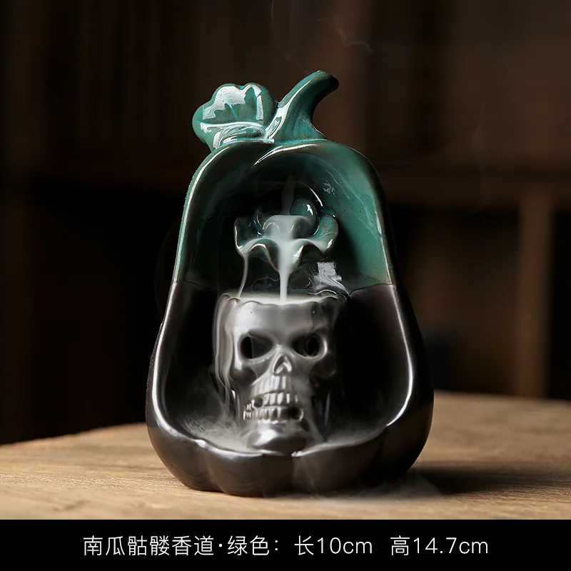 

Pumpkin Skull Head Craft Ornament Sandalwood Agarwood Incense Burner Indoor Home Decor