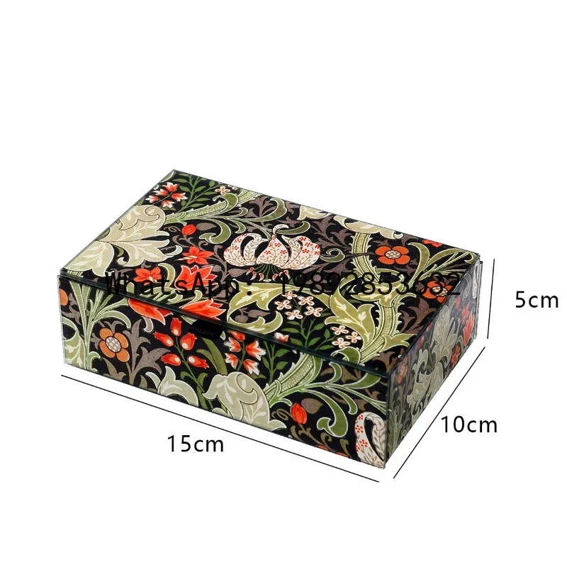 6. Plant illustration glass mirror jewelry storage box jewelry box high-end gift box