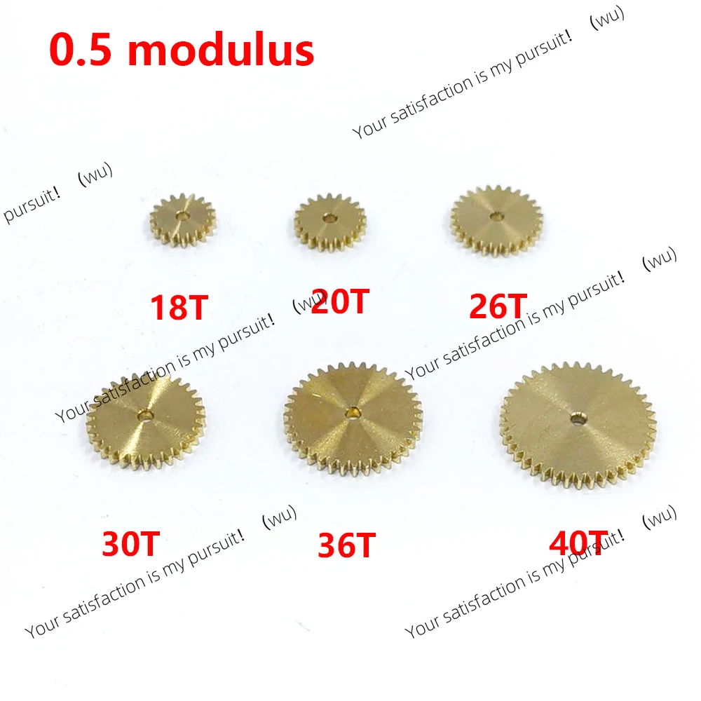 1pc 0.5M Modulus 18/20/22/24/25/26/28/30/32/36/40T teeth Metal Copper Gear thickness 2mm Tight Fit 2mm Shaft