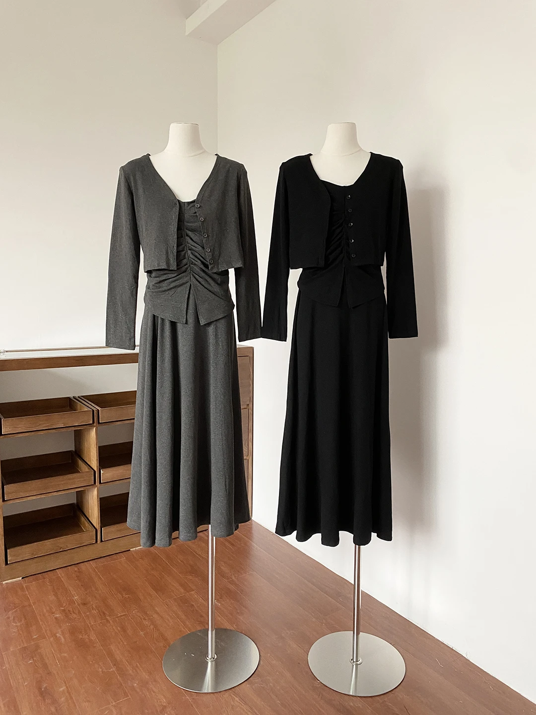 

Spring Summer 2026 Women's High Waist Casual Pants Long Sleeve Open Cardigan Design Sense Pleated Strap Vest Korean Version S...