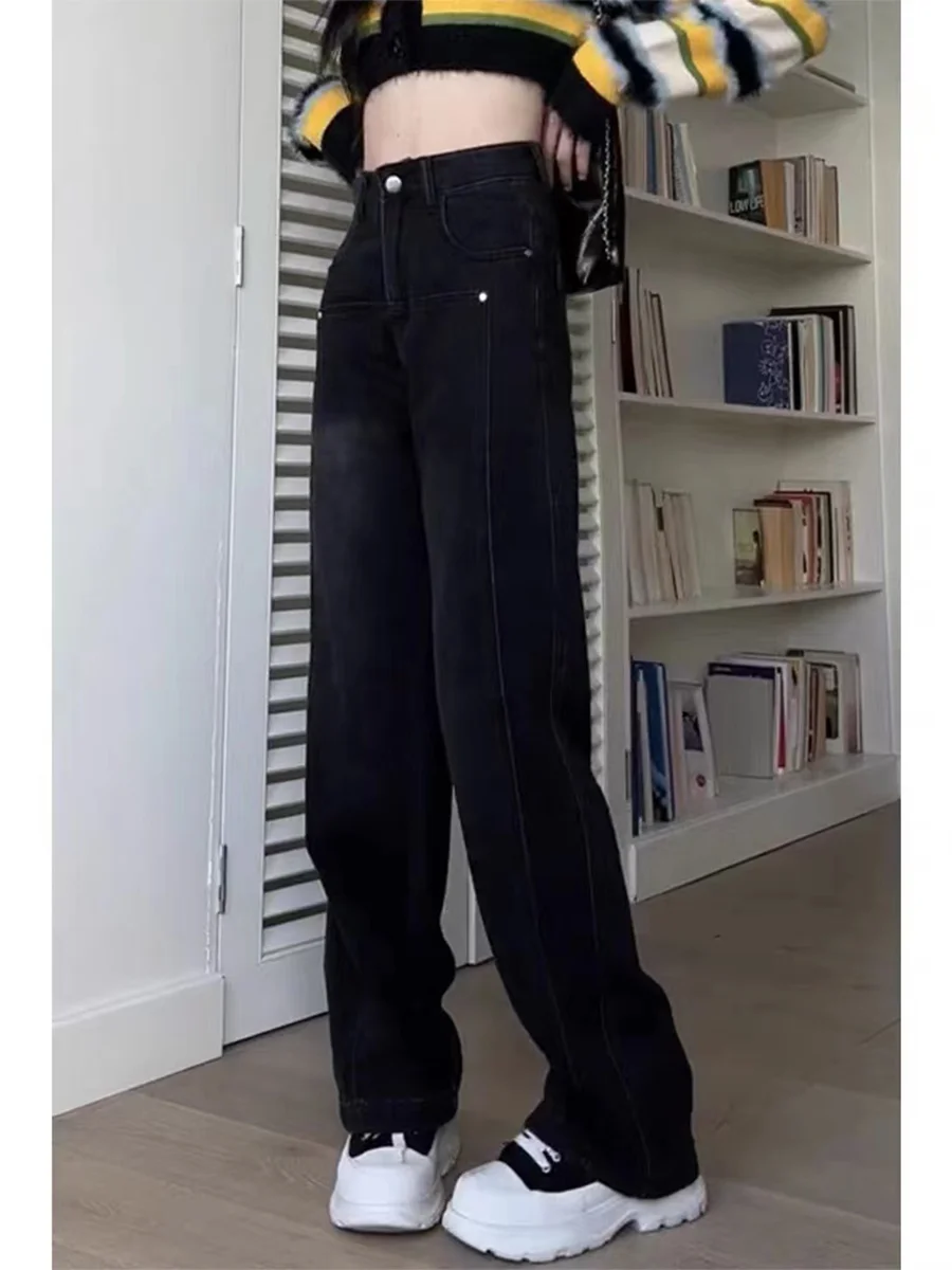 Jean déchiré coréen pour femme, vêtement brodé, motif Floral imprimé, décoration artistique graphique, pantalon en Denim, mode féminine