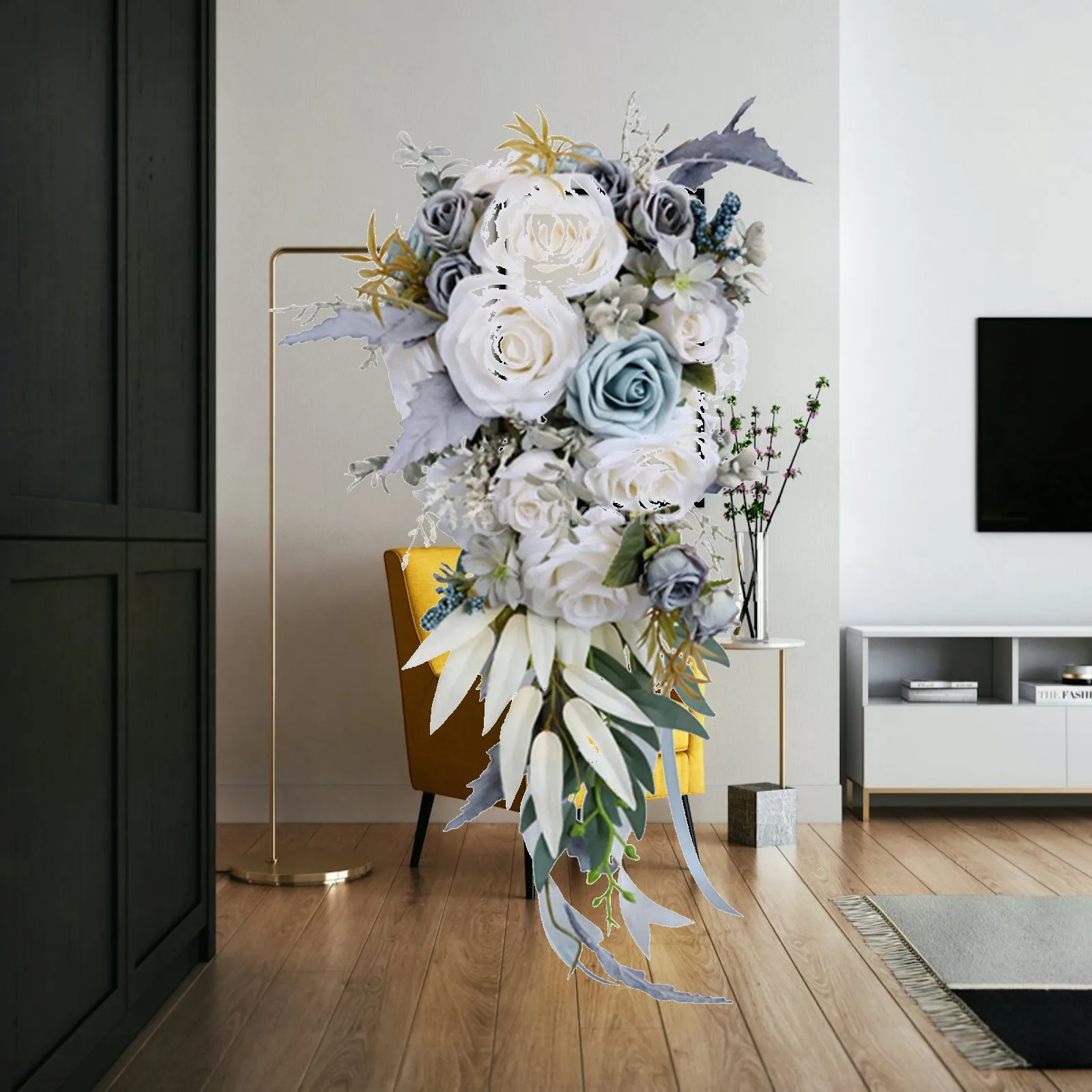 Wedding Bouquet Artificial Flowers Bouquet Lifelike Boho Rustic Tossing Bouquet Bridesmaid Bouquet for Home Valentine's Day