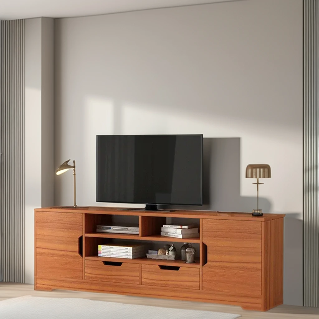 Nordic Wooden TV Cabinet Coffee Table Combination Set Modern Minimalist Extendable Adjustable Living Room Bedroom Home Furniture