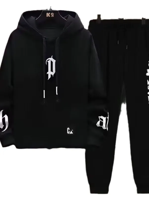 

Men's Casual Hooded ket Two-Piece Set Long Sve Long Pants Autumn Season China Made Other Material 00% Leisure Sport Suit