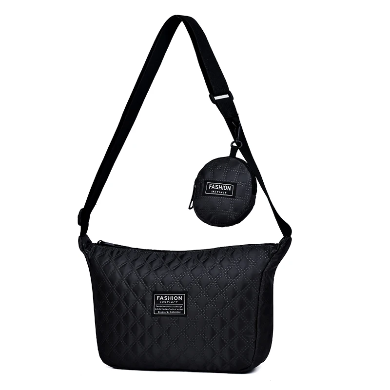 Chic Multi-Color Quilted Shoulder Bag with Pouch Adjustable-Strap