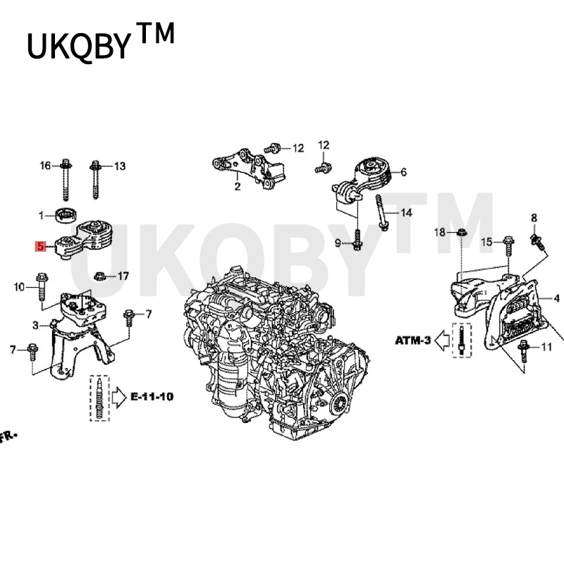 Car Engine bracket rubber Hon daA CCO RDI NSP IRE Upper torsion bar Torque converter upper connecting rod Gearbox foot rubber