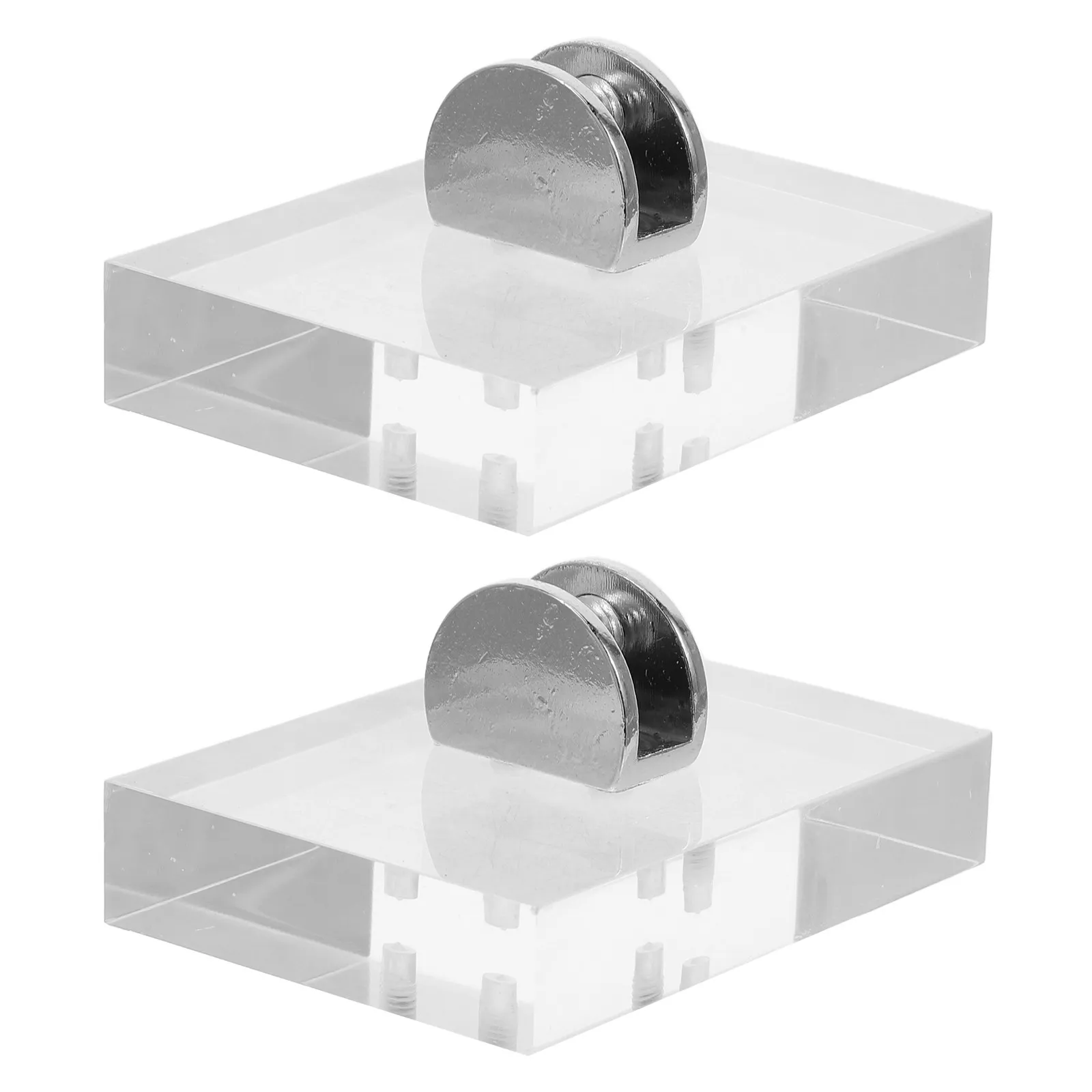 2Pcs Award Plaque Display Stands Crystal Clear Acrylic Non Slip Base Desktop Sign Stand for Certificates Medals Nameplates
