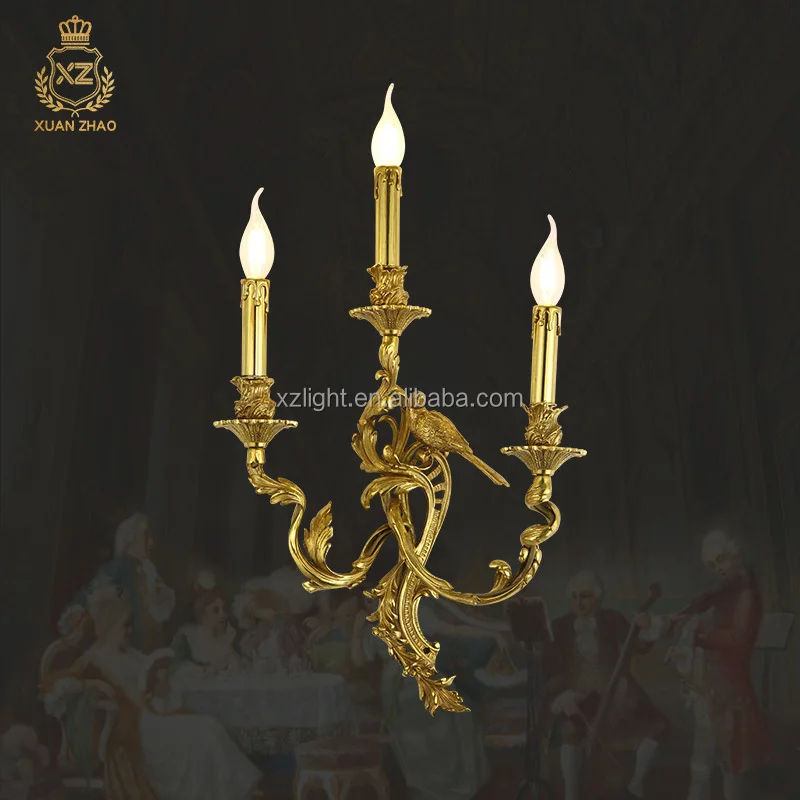 

Настенный светильник в стиле барокко, классический европейский, из золотистой латуни, для прихожей