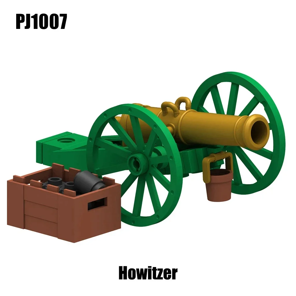 MOC WW2 Napoleonic Wars Field Gun Unicorn Two-Wheel Cannon Shell Models Kids Blocks Toys Gift For Boys Girls 2023 New Juguetes