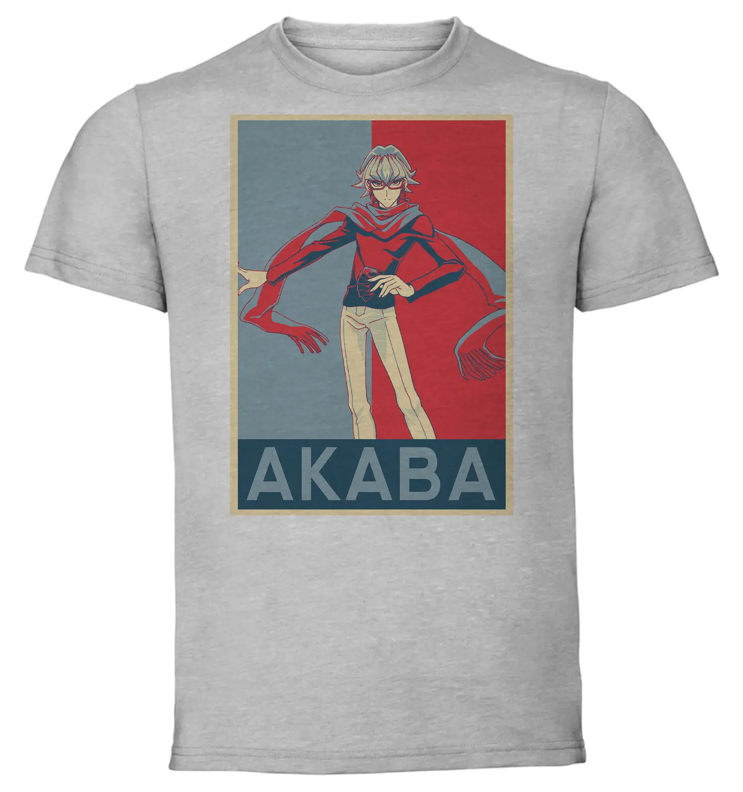 

Футболка серая пропагандистская Yu Gi Oh Akaba decan