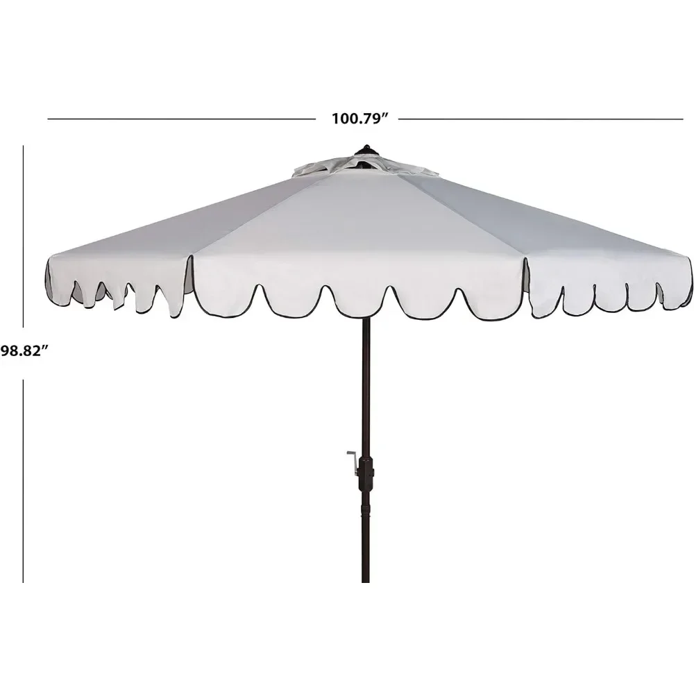 Parasol przeciwsłoneczny, wenecja granatowo-biała pojedyncza korba z przegrzebkiem parasol uchylny z przyciskiem, 9-stopowy parasol na Patio