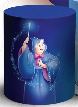 Fondo circular de cumpleaños de Cenicienta, telón de fondo para fiesta de bienvenida al bebé, cubierta de cilindro de Cenicienta, utilería para sesión fotográfica de cumpleaños