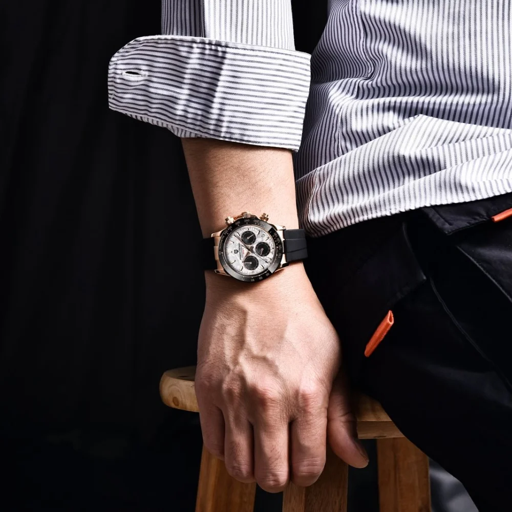 Original New PAGANI DESIGN PD-1664 / PD-1644 Japan VK63 Movt Quartz Wristwatches Sapphire Waterproof Chronograph Reloj Hombre