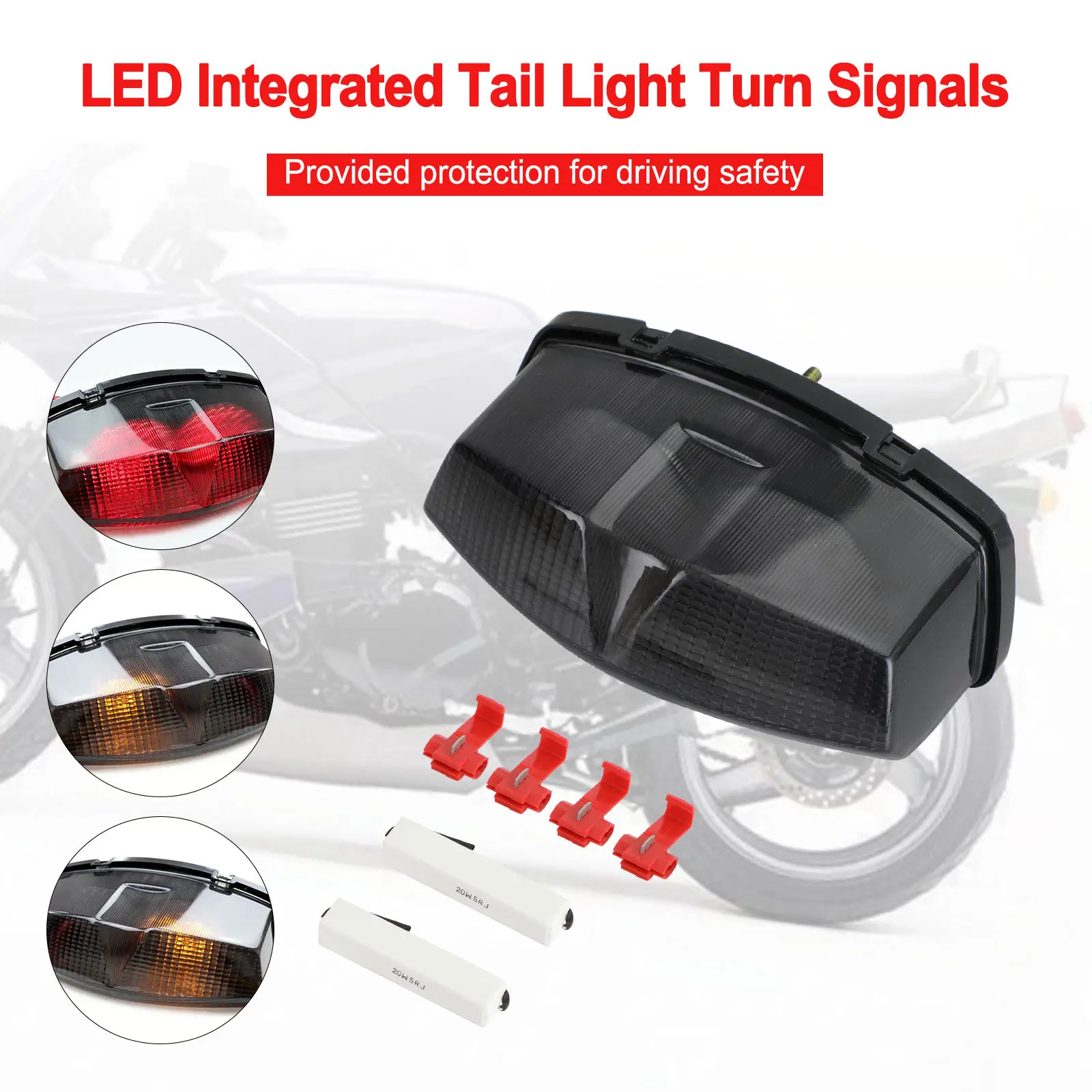 Areyourshop LED Integrated Tail Light Int Turn Signals KAWASAKI Ninja 500 R ZX-7R ZX 750 Motorcycle Parts