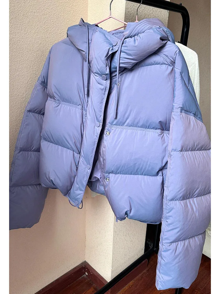 

Ele Purple ort Puffer Jaet, женское зимнее пальто 202, новое пальто с капюшоном Fem Faion, полиэфирное волокно