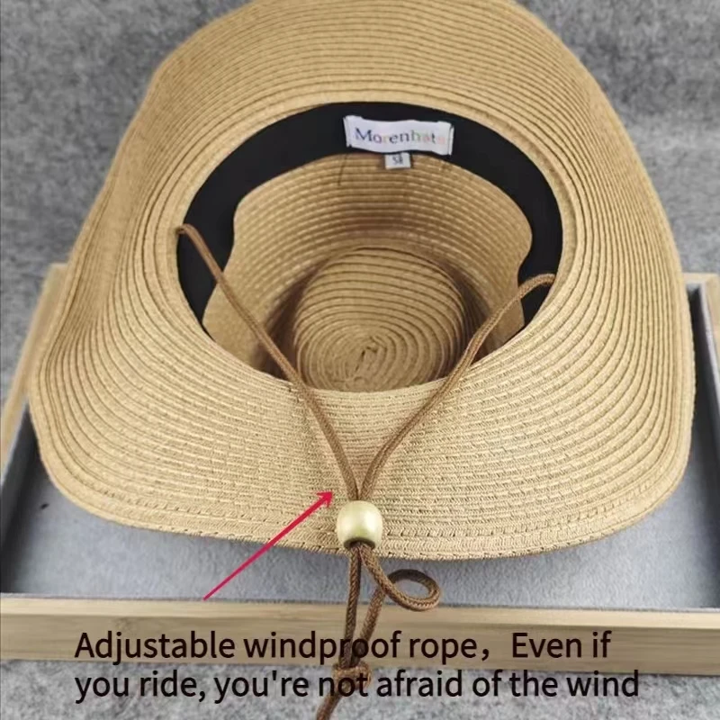 Big Size 62cm Cowboy Hat for Men Women New Foldable Summer Outdoor Beach Jazz Straw Hat UV Sun Protection Travel Fashion Sun Hat