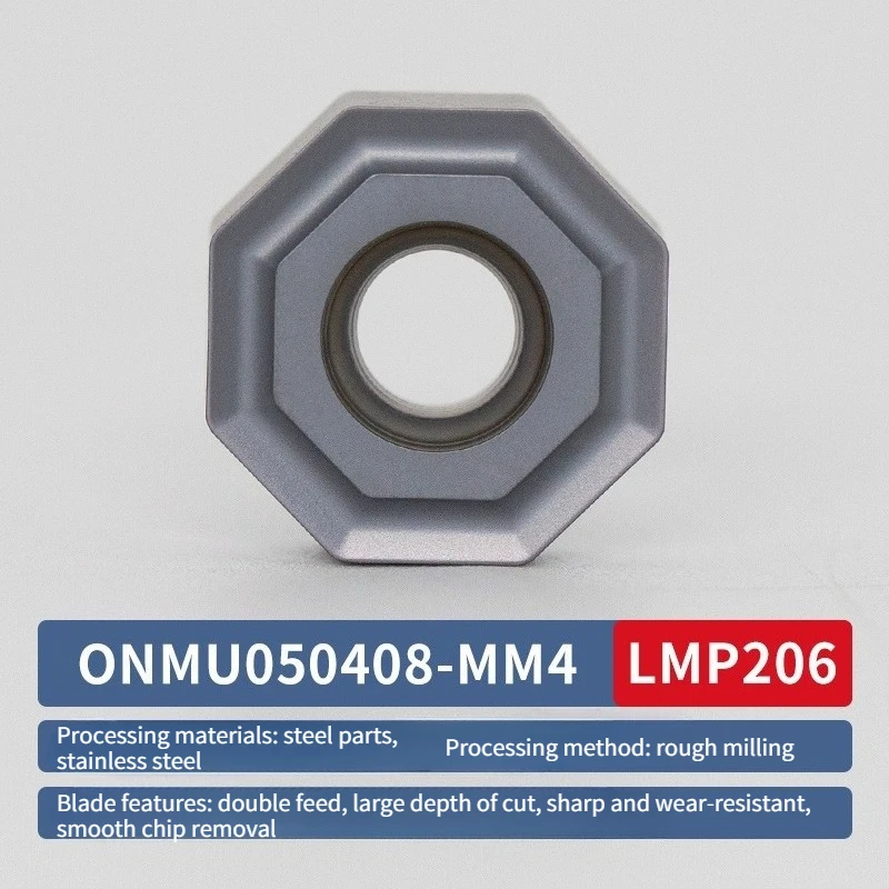 10 insertos de fresado octogonales serie ONMU0504, herramientas CNC