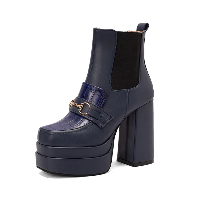 Women\'s Mid-Heels In Autumn and Winter 2022 New Ladies Leather With Fluff Thick heel Boots