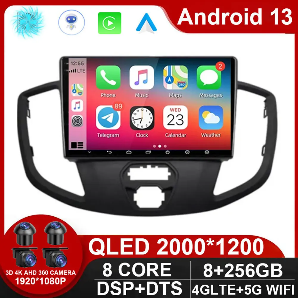 For Ford Transit 2015 - 2018 Car Radio Multimedia Video Player Navigation GPS Android 13 Auto Carplay No 2 Din DVD