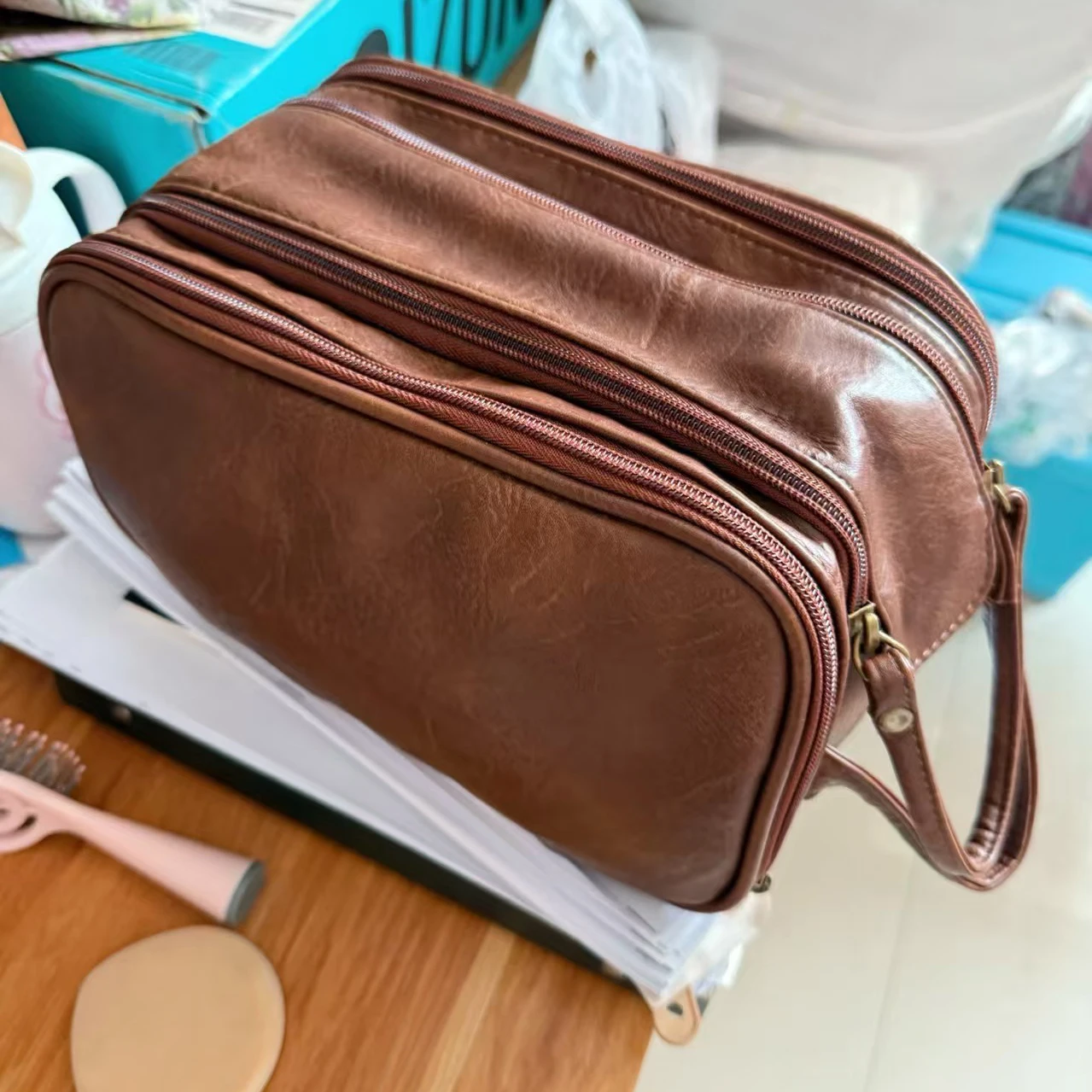 

New Waterproof Men Cosmetic Bag Hanging Makeup Bag Nylon Travel Organizer Large Necessaries Make Up Case Wash Toiletry Bag