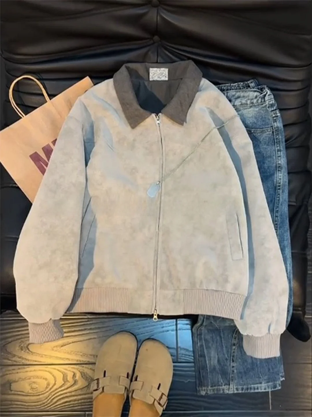 

Мужская демисезонная куртка из искусственной кожи с эффектом окрашивания, с воротником-стойкой, в байкерском стиле, теплая, с длинными рукавами, на молнии