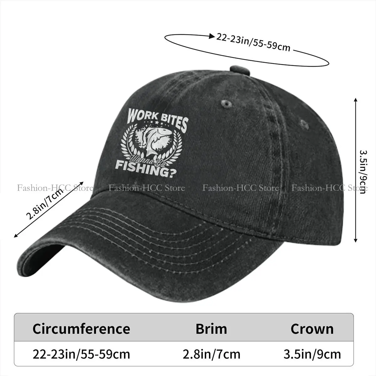 Fish Go Fishing Fisherman Multicolor Hat Peaked Cap Work Bites Wanna Go Fishing_ Personalized Visor Protection Hats