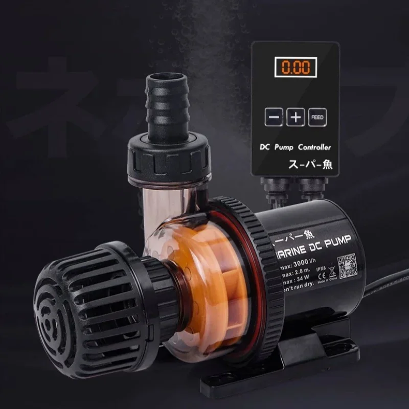 Aquarium Ultra-Quiet Submersible Water Pump Variable Frequency Fountain Pump with Controller Fish Tank Powerful Return Pump