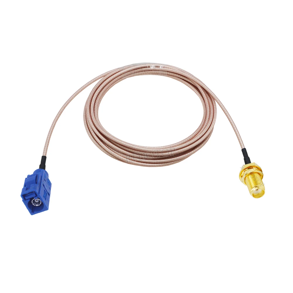 Fakra to SMA RG-316 SMA Female Jack to Blue Fakra Code C Female Connector 50 Ohm Car GPS Antenna RG316 RF Coaxial Pigtail Cable