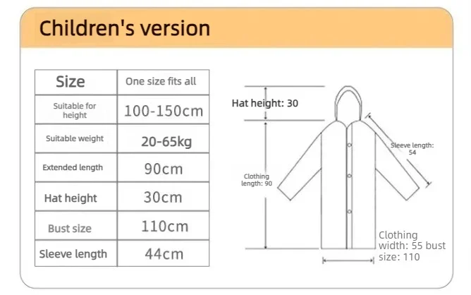 EVA Transparenter Einteiliger Wasserdichter Kinder-Regenmantel Leichter Kapuzenponcho für Outdoor-Reisen Tragbarer Dicker Regenschutz – Detail 1