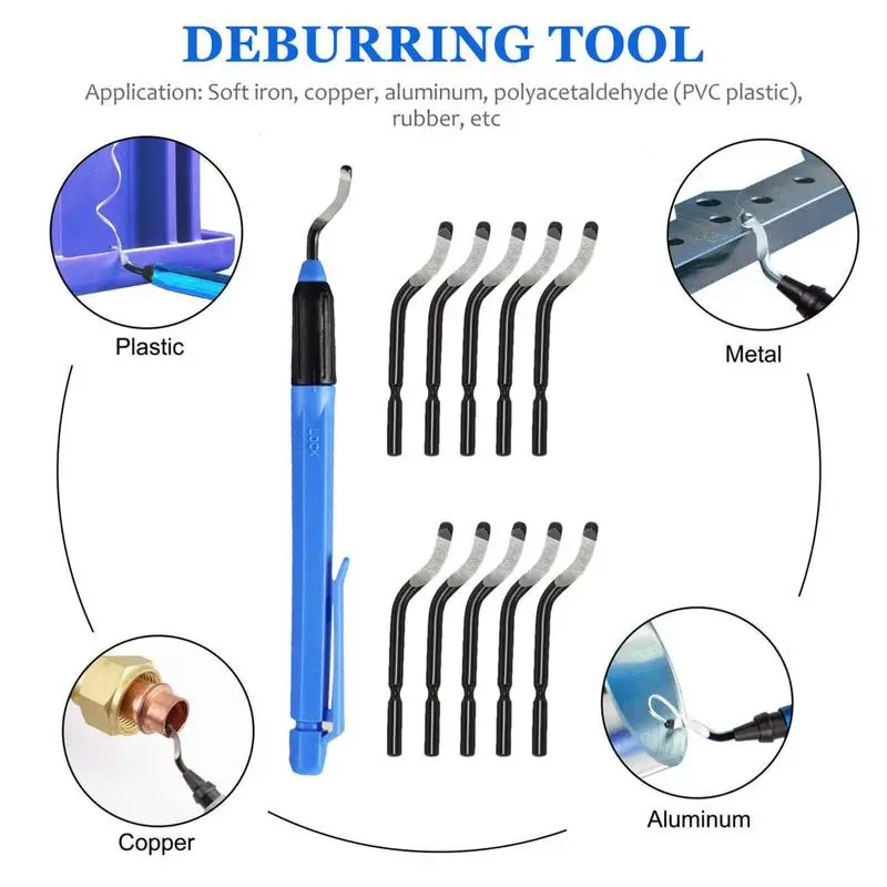 Metal Deburring Tool Manual Alloy Chamfer Tool in Pen Shape Portable High Precision Burr Removal Cutters Reamer Tool with cutter