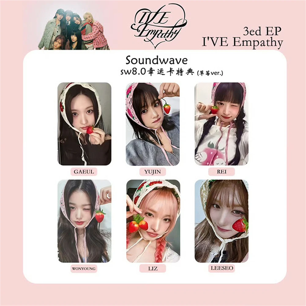 6 قطعة/المجموعة/مجموعة ألبوم KPOP IVE EMPATHY بطاقات بريدية Soundwave Photocard LEESEO WonYoung GAEUL YuJin LIZ REI بطاقات لومو على الوجهين هدية للمعجبين