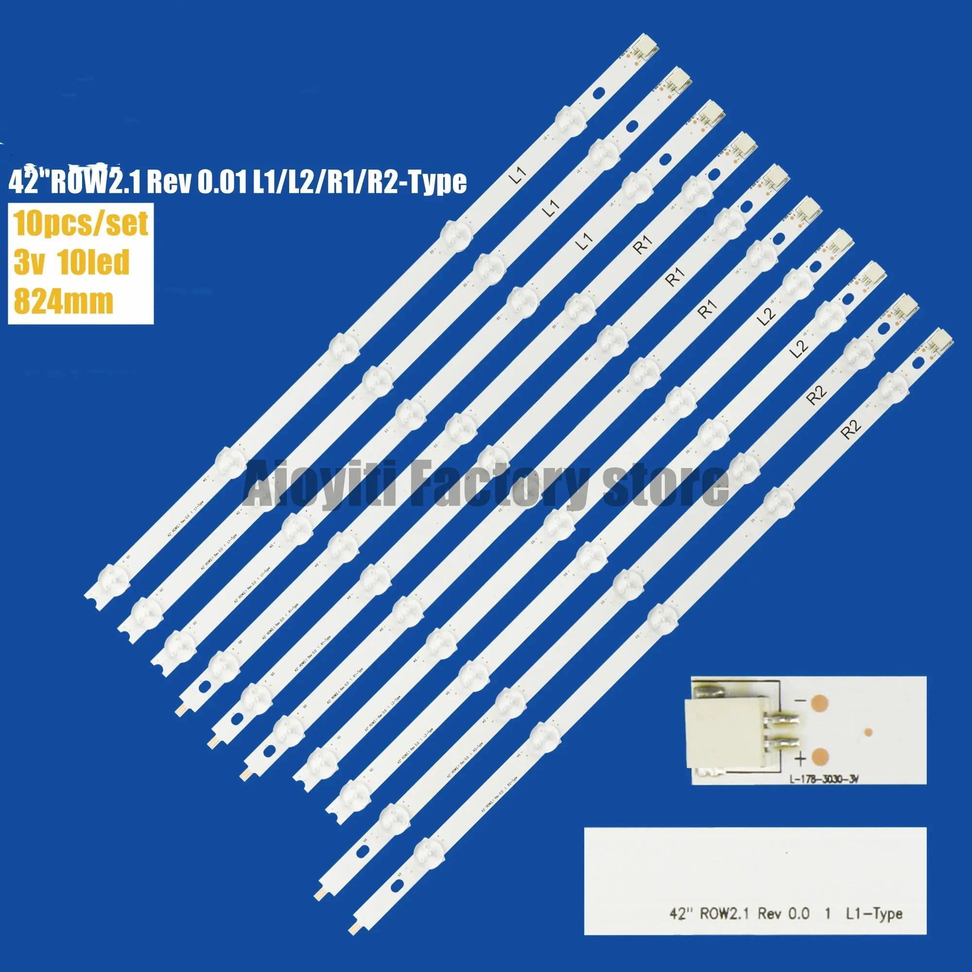 LED Backlight Strip For 42LN5400 42LN5700 42LA6130 42LA6200 42LP560H 42LA6204 42LN549C 42'' ROW2.1 Rev0.0 1 L1 R1 L2 R2